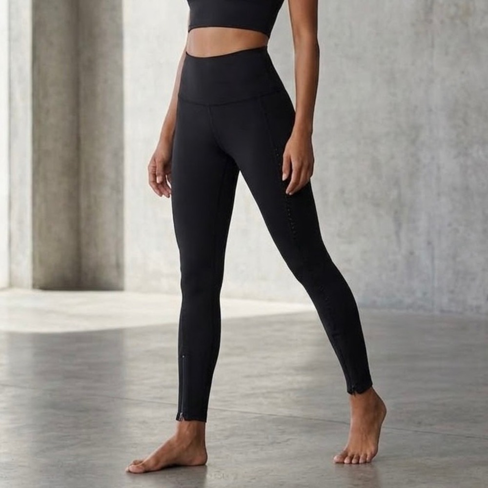 P.E Nation Leggings High Rise Ankle Zip Black Women Size S
